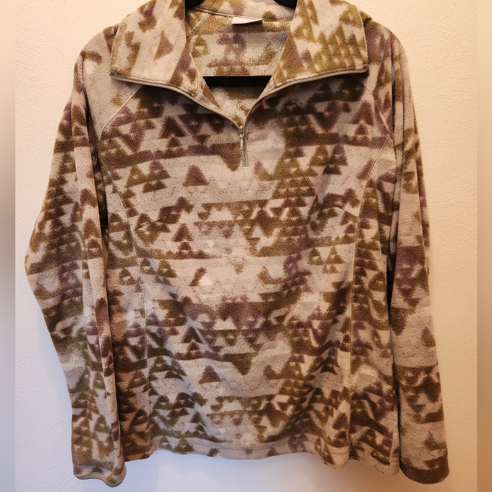 Columbia Womens Quarter Zip Fleece Pullover Size L